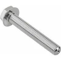 Fully threaded M12 hex head screw with integral flange, made from Grade 316L stainless steel. Fastener length 25 mm. Suitable for use in sanitary environments requiring corrosion resistance and easy cleaning