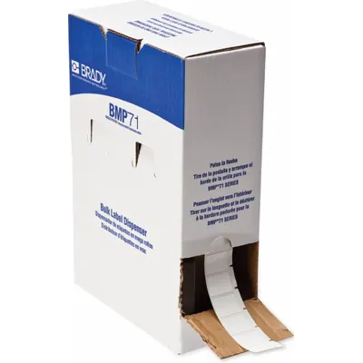 BRADY Wraparound Label: 1 in x 3/4 in, Vinyl, Black on White - Brady Precut Label Rolls