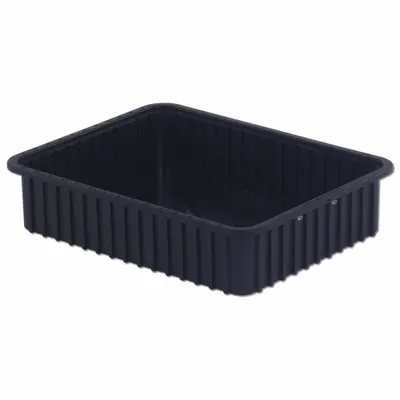 LEWISBINS Divider Box: 0.8 cu ft, 22 3/8 in x 17 3/8 in x 5 in, Lid Not Included - Plastic ESD Static-Control Divider Boxes