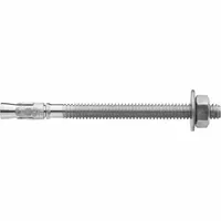 Stainless steel hex-head sleeve anchors for fastening heavy fixtures to concrete, brick, or block. Each anchor has a 3/4" diameter, 3/4"-10 thread, and 10" overall length. Supplied in a 10-pack