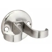 This wall mount utility hook is made of stainless steel with a satin silver finish. It has a projection of 1 11/32 in and a weight capacity of 6 1/2 lb, with 2 points per hook. Suitable for light-duty hanging in commercial or industrial settings such as kitchens, labs, or workshops