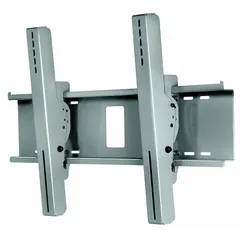 Steel tilting mount with powder-coated black finish. Accommodates 32 to 65 inch screens, supports up to 200 lb, and provides 15° downward tilt with no swivel. Suitable for wall mounting flat-panel displays in home or commercial settings.
