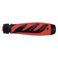 Plastic handle designed for use with SHAVIV E-series blades. Extra-close configuration enables deburring in confined spaces where standard handles cannot access. Ergonomic shape supports precise control during edge and hole deburring operations