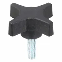 INNOVATIVE COMPONENTS Hand Knob: 4 Point, Plastic w/ Steel Thread, 3/8"-16 Thread, 2.46 in Dia (MPN GN6C12504P7--21)