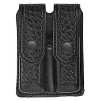 HEROS PRIDE Magazine Pouch: Black, Synthetic Leather, Basket Weave, 5 3/4 in x 1 5/16 in (MPN 1432WB)