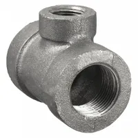 Threaded reducing tee for branching or combining flow in high-pressure piping systems. Made of malleable iron, Class 300, with a maximum operating pressure of 2000 psi at 150°F. Suitable for industrial applications requiring reliable fluid distribution