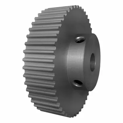 Dayton Timing Pulley: Curvilinear, Fixed, For HTD Timing Belt Section, For 15 mm Belt Wd - HTD Section Fixed-Bore Timing Pulleys with Hub