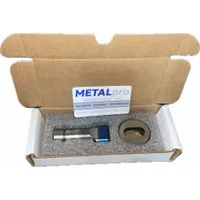 Round punch and die set for punching holes in metal plates and structural steel. Compatible with 40 ton, 45 ton, and 50 ton ironworkers. Punch size is 27/32 in with a 2 in overall size