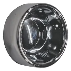This cabinet knob features a round grip shape with a 1 1/4 in diameter, made of thermoplastic with a polished chrome finish. It is suitable for use on cabinet doors and drawers in residential or commercial settings, providing a corrosion-resistant and easy-to-clean surface.