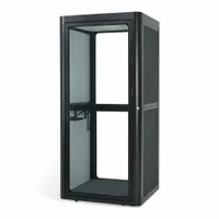 FLEXISPOT Booth: 1 Seating Positions, Black, Aluminum, 89 in Ht - Max, 40 1/8 in, 40 1/8 in, Desk (MPN P2SB)