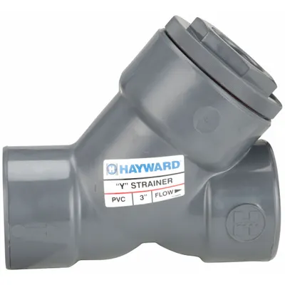 HAYWARD Y Strainer: 2 in, NPT, Mesh, 0.0313 in Screen Size, PVC, FPM, 7 1/8 in Ht - PVC Y Strainers