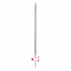 Class B Glass Buret, 50 mL, Borosilicate Glass, 0.1 mL Increments, ±0.10 mL Accuracy, 762 mm Length