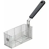 Twin Fryer Basket: Rectangle, Coated Handle, 18 1/2 in Overall Dp, 12 in Overall Ht, TFB15