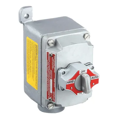 APPLETON ELECTRIC Selector Switch Control Station: 1 Gang, Selector Switch, 4NO/4NC, Hand/Off/Auto - Selector-Switch Control Stations