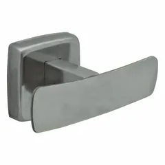 This polished stainless steel robe hook is designed for hanging robes, towels, or garments in bathrooms. It includes mounting screws for installation. The corrosion-resistant construction suits both residential and commercial restroom environments.