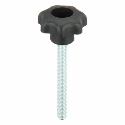 KIPP 7-Arm Knob with Threaded Stud, Plastic/Steel, M5 x 45 mm, 25 mm Dia - 7-Arm Knobs with Threaded Stud