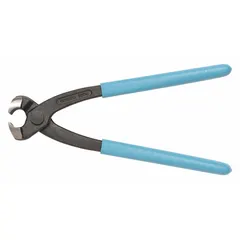 This forged steel clamping tool is designed for securing ear clamps on PEX tubing. It accommodates clamp sizes 3/8 in, 1/2 in, 5/8 in, 3/4 in, and 1 in. The tool has an overall length of 8 3/4 in and provides a clamping force of 530 lb. Typical applications include plumbing, radiant heating, and industrial piping systems.