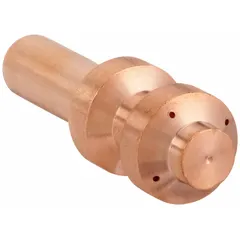 Standard-duty electrode for Miller XT60 handheld plasma torches. Rated at 60 A, it conducts current to establish the cutting arc in plasma cutting systems. Supplied in a pack of three for replacement in fabrication and repair applications.