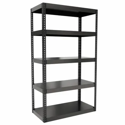 HALLOWELL Boltless Shelving: Standalone, Extra-Heavy-Duty, 48 in x 24 in, 84 in Overall Ht - Extra-Heavy-Duty Solid Steel Decking Boltless Shelving