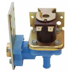 This inlet water valve controls water flow into SCOTSMAN ice machines. It is a replacement part for regulating water supply during ice production. Used in commercial ice machines to manage water inlet.
