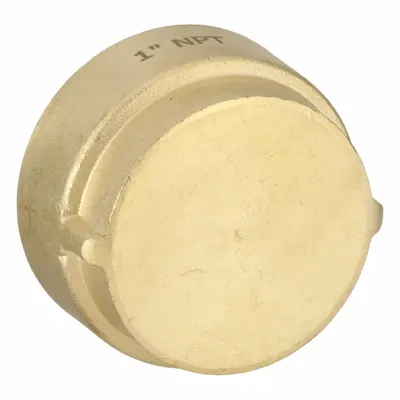 USA INDUSTRIALS 1 in NPT Brass Pipe Cap, Class 250, 400 psi - Threaded Medium-Pressure Pipe Fittings