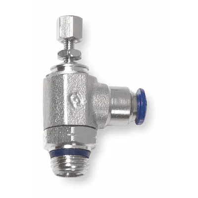 AIGNEP USA Universal Flow Control: Elbow Fitting, Knob, 1/8 in Valve Body Size - Elbow-Style Speed Control Valves