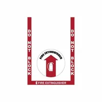This fire extinguisher floor sign is made of PVC/vinyl with an adhesive mounting style. The 36 in. x 24 in. sign is designed for permanent placement on floors to indicate fire extinguisher locations in industrial, commercial, and warehouse environments. It is not retroreflective and does not glow in the dark