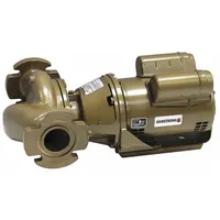 This OEM replacement circulator pump is designed for potable water systems. It features a bronze volute, flange connections, and delivers 90 gpm at 15 ft maximum head with an 11 1/2 in face-to-face dimension. Suitable for circulating hot or cold water in residential and commercial plumbing applications
