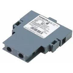 Auxiliary switch for use with contactors and relays in industrial control panels and HVACR systems. Provides additional switching contacts for status feedback and signaling in motor control centers and building automation.