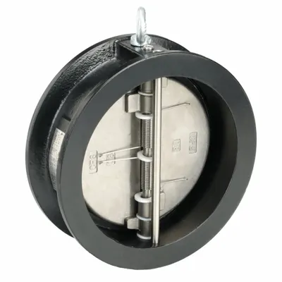 KECKLEY Check Valve: Double Disc, Inline Valve Body, 5 in Pipe Size, Wafer, Cast Iron - Cast Iron Double-Door Wafer Check Valves