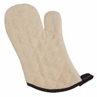 SAN JAMAR Oven Mitt: 500°F Max Temp, 13 in Overall Lg, Cotton, Tan (MPN 813TM)