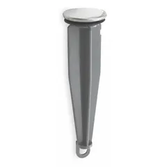This MOEN pop-up drain stopper is designed for sink applications, sealing the drain to hold water for washing or soaking. It features a chrome-plated plastic construction with a silver finish and a 1-3/8 inch overall diameter.