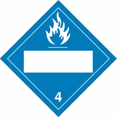 BRADY Container Placard: 4, 10 3/4 in x 10 3/4 in, 10 3/4 in Label Ht - Class 4: Flammable Solids