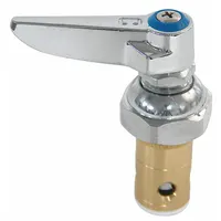 Handle: T&S Brass, Lever Handle, Use with Cold Water Temp, Brass, Chrome Finish, Handle Stem (MPN 50-2063C)