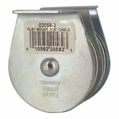 APPROVED VENDOR Upright-Mount Double Pulley Block, 600 lb Working Load Limit, Steel Sheave, Carbon Steel Housing, MPN 02058-2-C