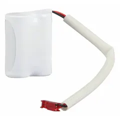 Nickel Cadmium battery rated at 2.4 V for use in emergency exit signs and lighting fixtures. Provides backup power during outages in commercial and industrial settings.