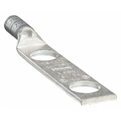 OEM Compression Lug: For 4 AWG, Stranded Wire, 1/2 in Stud Size, Std - Two-Hole Compression Lugs