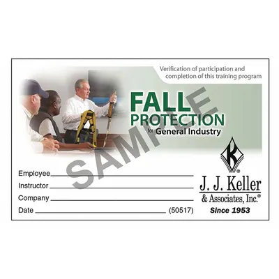 JJ KELLER Reference Material: Fall Protection for Gen Industry - Fall Protection Training