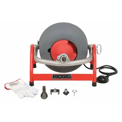 RIDGID Drain Cleaning Machine: Corded, K-3800, For 3/4 in to 4 in Pipe, 3/8 in Cable Dia. - Corded Drum Machines