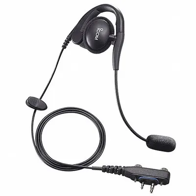 ICOM Earpiece: Fits Icom, D-Ring, Black, 1 Wires, Extended from Earpiece Mic - ICOM-Compatible Earpieces & Headsets
