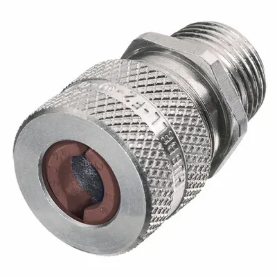 HUBBELL WIRING DEVICE-KELLEMS Liquid Tight Cord Connector: Aluminum, 1/2 in MNPT, 0.50 in to 0.63 in - Straight Metallic Cable Grips