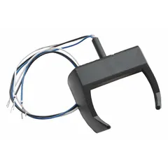 Black plastic replacement hookswitch/cradle kit for industrial telephones. Compatible with models 4ACE8, 4ACE9, 4DJR9, and 4DJT2. Used to restore hookswitch function in telephones installed in demanding environments.