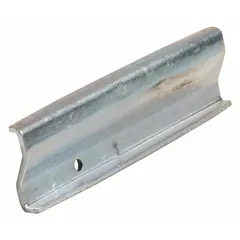 This heavy-duty rectangular tubing splice is designed for joining sections of 1/2 in x 1-1/2 in rectangular tubing in slotted-standard shelving systems. Constructed from 16 ga zinc-plated steel with a silver finish, it measures 1/8 in x 1/8 in x 1 in and features a hanging mounting type. Commonly used in retail display and warehouse shelving applications to create secure connections for hangrail tubing.