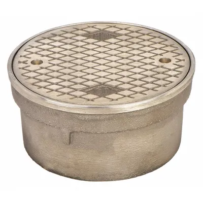 JAY R. SMITH MFG. CO Floor Cleanout: 6 in Overall Dia, 3 in Overall Ht, Nickel Bronze - Cleanouts