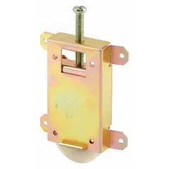 This hanging door roller from PRIME-LINE measures 1-11/16 inches in width and supports doors up to 40 lb. It is designed for use in sliding door systems, providing smooth operation for interior or light-duty applications.