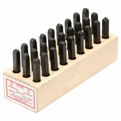 YOUNG BROS. STAMP WORKS Hand Stamp Kit: A thru Z/A thru Z, Period/Period (.) - Sharp-Face Hand Stamps