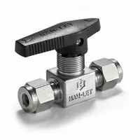 HAM-LET Manual Two-Way Ball Valve: 1/2 in, Stainless Steel, Straight, Compression x Compression (MPN H-800KL-SS-L-1/2)