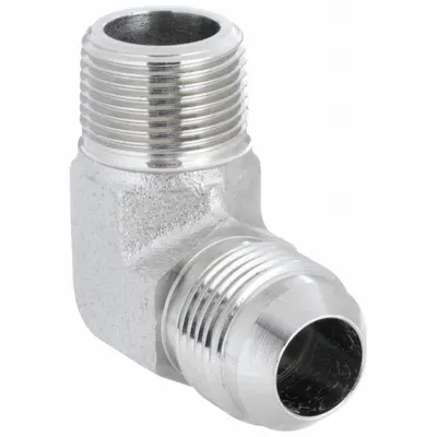 ADAPTALL Hydraulic Hose Adapter: 1/2 in x 3/8 in Fitting Size, Male x Male, JIC x BSPT - JIC-to-BSPT Steel Hydraulic Hose Adapters