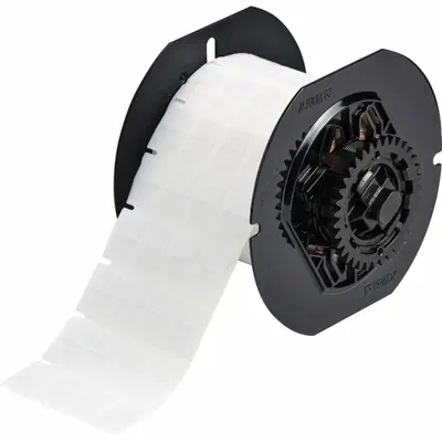 BRADY Wraparound Label: 3/4 in x 1/2 in, Vinyl, White (Matte) - Brady Precut Label Rolls