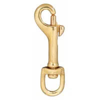 Bronze slide bolt spring snap with 1/4 in opening size. Designed for slide-bolt operation in non-lifting applications such as securing light loads, lanyards, or tie-downs